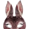 Masque de lapin de pâques, demi-visage, masque d'oreille de lapin EVA pour dames, Costume de fête, accessoire de Cosplay