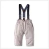 Baby Boys Gentleman Clothing sets Baby Suit Rompersbowtiesuspender Pantshats 4st Set Tokab Bodysuit Spädbarnskläder7812192