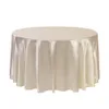 10 pcs redondo mesa de toalha de mesa branco cor sólida para a tampa da mesa da festa de aniversário redondo Tabela de cetim de pano de folha de aço T200707