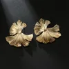 1 pairs Leaf Oorbellen 14K Gold Charm Plated Bloem Vrouwen Vintage Grote Onregelmatige Vorm Dangle Oorbellen Cadeau voor Meisjes verklaring