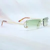 2022 Fabriks grossistmodell Vintage Rimless Small Square Big Sun Cool Rapper Shades Party Eyewear Gafas Sol Npqy Solglasögon