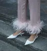 21S femmes sandales sexy chaussures à talons en cuir brossé pompes à bride arrière en cuir noir bout pointu design de luxe robe de soirée de mariage chaussure EU35-40