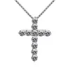 Hängsmycke Halsband Lyx Cubic Zircon Cross Necklace 925 Sterling Silver Christian Jesus smycken för kvinnor gåva