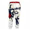 2022 Nowe Mężczyźni / Kobiet KFC Colonel Śmieszne Drukuj Drukuj Dresy Moda Crewneck Hip Hop Bluza i Spodnie 2 Sztuk Set Bluzy HY013