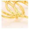 Dubai Fine gold Bangle Yellow Solid GF Bracelet Africa Jewelry Circlet Gift 1pc or 4 pc Elasticity Open push-and-pull whole210L