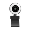 Webcam 2K avec microphone RotaTableAuto HD Fill Light Web Cam Cam caméra informatique pour YouTube Liv