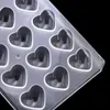 21 Molde de chocolate de diamante transparente en forma de corazón DIY Hornear Acrílico Fabricante de chocolate Mousse Molde de caramelo Herramienta de pastelería para hornear 201023