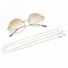 Nouvelle arrivée Chaînes de lunettes de luxe Conception en trois étapes Mingle Faux Micro Pearls Link avec une longue chaîne en métal Fermoir de homard tout usage