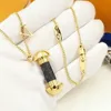 Europe America Style Men Lady Women Lovers Long Necklace With V Initialer Wrap Leather Dabbell Pendant 2 Color172b