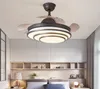 American Industrial Wind Art Famille Dépenses Salon Led Ventilateur De Plafond Lumière De Haute Qualité Acrylique Invisible Ventilateur Muet Lampe