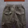 Niepowiedz Mężczyźni Spodnie Cargo Harem Style Luźne Fit Drop Crotch Elastyczna Talia Długość Kostki Multi Kieszenie Spodnie Dla Mężczyzna H1223