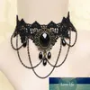 Gothic Black Flower Dentelle Collier Collier Bijoux Bijoux Chaînes De Mode Collier Tassel pour Femme Girl