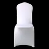 Hot 100pcs Universal Hotel Spandex White Chair Cover Lycra Bröllop Stolskydd Party Matsal Julhändelse Inredningssäte Y200103