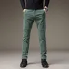 Pantalon homme velours côtelé hommes ample Joggers 2022 hiver affaires installé en automne homme pantalon décontracté vert