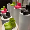 SUOJIALUN Nueva Marca Mujeres Botas de Lluvia Nuevas Señoras de Goma Caminar Impermeable Tobillo Rainboots Casual Fondo Grueso Bota Corta S 201114