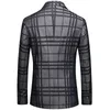 Pyjtrl Autumn Suit Jacket Mens Plaid Blaid Slim Casual Blazers Blazer Hombre Assume 201104