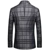 PYJTRL Automne Costume Veste Hommes Mode Plaid Slim Casual Blazers Vêtements Blazer Hombre Costume 201104