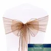 100 pcs organza cadeira caule para capa banquete festa de casamento evento chrismas decoração pura organza tecido fornecimento 18cmx275cm