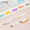 15/25 pcs / definir papelaria japonês Zebra Milindliner Fluorescente marcador duplo dirigindo canetas para pintura escolar suprimentos 201155