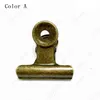 4 Size Retro Round Metal Grip Clips Bronze Bulldog Clip Metal Ticket Paper Clip For Tags Bags Office Wholesale LX3470