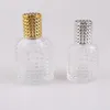 Bouteille vide de parfum en verre transparent, vaporisateur de voyage avec couvercles or et argent, en stock, 30ML, 50ML, tendance 2019, LX3483