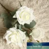 Falso Big Artificial Silk Rose Flores de alta qualidade Flores Long Branch 3 cabeças de casamento Decoração de parede Acessórios de Fundo