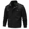Осенняя куртка мужчины военные 95% хлопковые дышащие пальто повседневное воротник epaulet плюс размер 4xl 5xl 6xl S Jackets 201104