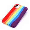 Couvercle de boitier en silicone liquide arc-en-ciel officiel pour iphone 12 pro max 12 mini 11 pro max XR XS 8 7 plus 6S SE Blister 50 pièces/lot