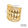 Luxury Dubai Wide Bracelet Bangle For Women Gold Color African India Jewelry Bridal Wedding Engagement Banquet Gifts258z