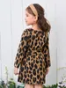 Toddler Girls Leopard Print Belted Tunic Dress SHE