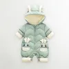 Marca bebê inverno snowsuit plus veludo grosso bebê meninos macacão 0-3 anos recém-nascido romper menina roupas macacões toddler casaco 201128