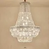 Modern Silver Cirstal Chandeliers LED Luz Americana K9 Cristal Chandelier Luzes Luminárias Europeias Luxo Pingente Lâmpadas Villa Casa Indoor Iluminação Diameter100cm