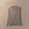 Gablerly mjuka cashmere elastiska tröjor och pullovers för kvinnor höst vintertröja V-nacke kvinnlig jumper 5xl stickade märkesplattor t200319