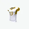 Mens Custom lege Oranje Teal Football Jerseys Borduurwerk Logo Wit Womens Any Name Number Stecked Shirts S-XXXL A0082