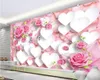 Beibehang Modern sofá da sala fundo da parede 3D Classic Coração Wallpaper Mural Amor Moda Rose Romantic Foto