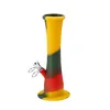 Mini bang Silicone avec tige en métal Diffus coloré Portable pliable fumer de l'eau bongs 235 mm narguilés