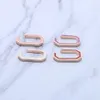 1 Piece No Piercing Colorful Enamel G Shape Ear Cuff Clip Earring with Clear Colorful Cz Paved for Women Cute Girl Charm Wedding J2874