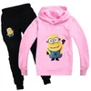 Lustige Cartoon süße Minions Baby Winterkleidung Druck Kawaii Kleinkind Jungen Mädchen Herbst Kleidung Sets Kinder Gelb Outfit 2011271998031