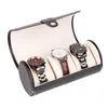 Slot Luxury Watch Display Presentförpackning Case Roll Wristwatch Halsband Armband Smycken PU Läder Storage Travel Pouch Väskor