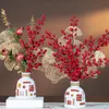 Ghirlande di fiori decorativi Decorazioni per la casa Frutta rossa Fiore artificiale Decorazione di agrifoglio Decorazioni per il soggiorno Ornamenti per matrimoni Bonsai