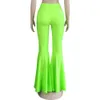 Tsuretobe Plus Size Fashion Ruffle Flare Pants Wide Leg Women Colorful Bodycon Mid Waist Bell-Bottoms Pant Vintage Solid Trouser 201111