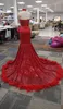 Real Pics Classic Mermaid Halter Evening Dresses with Sequined and Beads Lace Appliques Sleeveless Custom Made