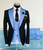 Gold Mens Prom Suits Notched Lapel Slim Fit Wedding Suit For Men Tuxedos Three Pieces Blazers Jacket Vest And Pants2534