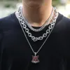 Luxury Designer Necklace Mens Jewelry Hip Hop Bling Iced Out Chains Diamond Link Gold Silver O Shape Rivet Charms Fashion Accessories Rapper