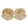 Wooden Baby Tooth Storage Box Creative Favor Boy Girl Cartoon Image Mini Tooths Boxs Birthday Gifts