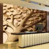 Aangepaste 3D-muurschildering behang moderne abstracte reliëf bladeren muurschildering woonkamer slaapkamer kunst papel de parede