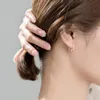 Petites boucles d'oreilles créoles visage creux pour femmes minimalistes 925 bijoux fins en argent Anti-allergie