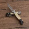 1 Stücke Neue Taktische Faltende Messer D2 Satin Klinge Kuhknochengriff Outdoor Camping Wandern EDC Taschenmesser Mit Nylontasche