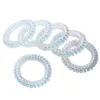 Big Size 55cm Hair Scrunchie Ab White Telephone Wire Elastic Rope Ring Spiral Rubber Band Hairband Q qylqTV6072997