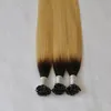 BWhair BW Ombre Color U Punta per unghie Prebonded Fusion Estensioni dei capelli 100 fili un sacco Cheratina Stick Brasiliano Nero Marrone Biondo Colo9123739